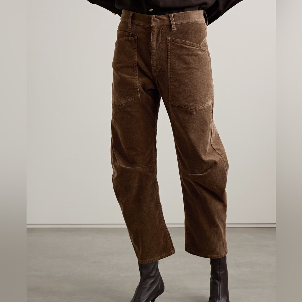 Nili Lotan Brown Ankle Cropped Pants